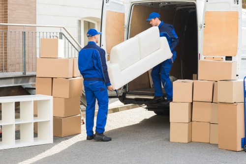 Barnet removal team preparing boxes for transport
