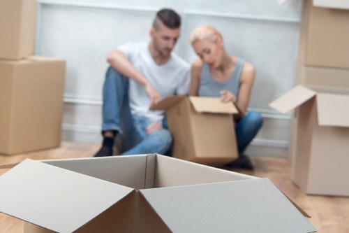 Movers handling fragile items during a Barnet relocation