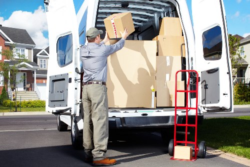 Business relocation team setting up a new office space in Barnet