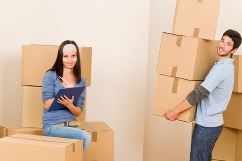 Boxes and furniture arranged for same day removals service